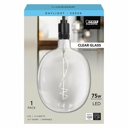 CLING 75W Equivalence Cylinder E26 Filament LED Bulb Daylight Clear - Medium CL3313284